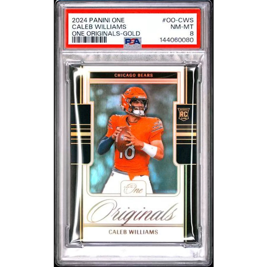 Caleb Williams 2024 Panini One Rookie Originals Gold Card | PSA 8