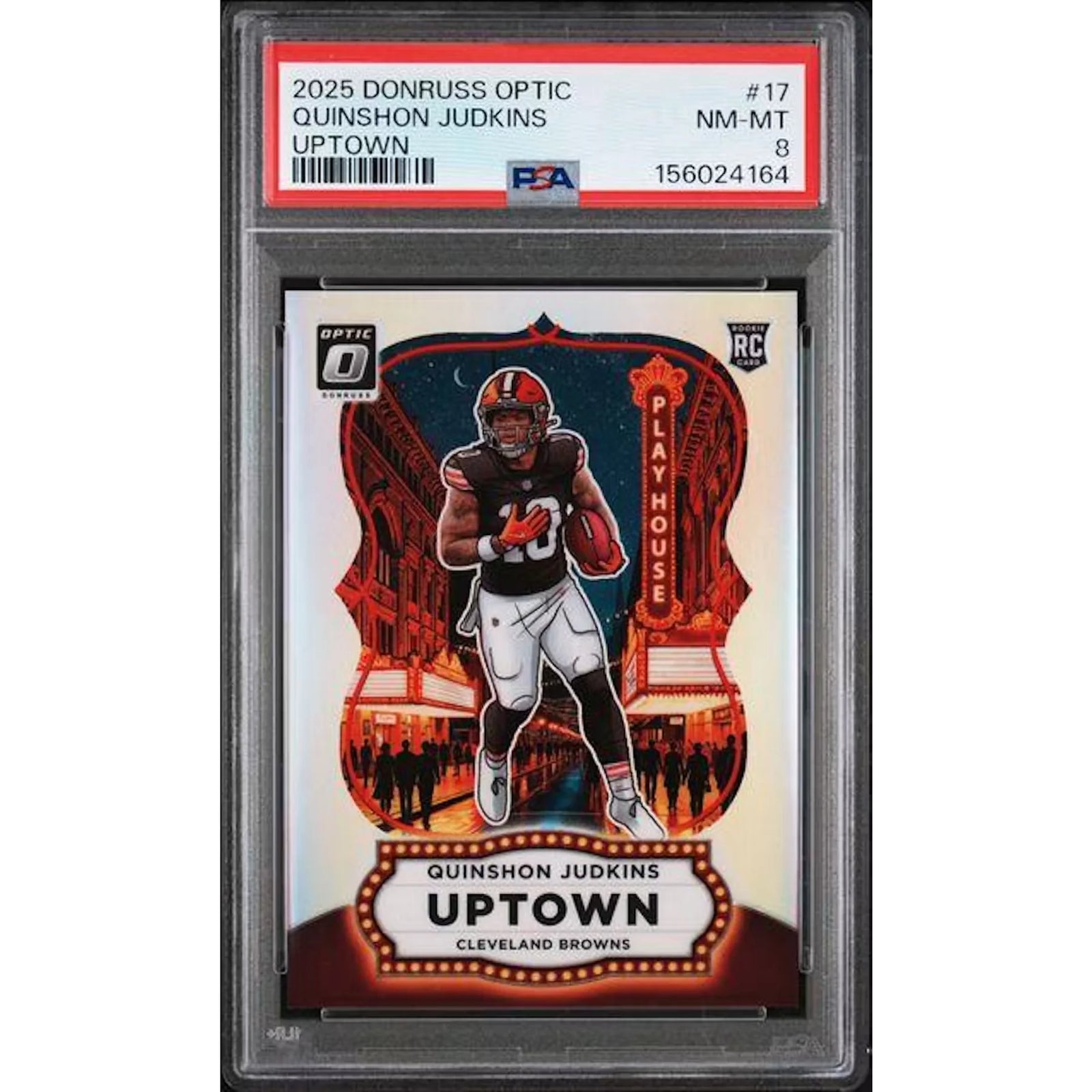 Quinshon Judkins 2025 Panini Donruss Optic Uptown Rookie #17 | PSA 8