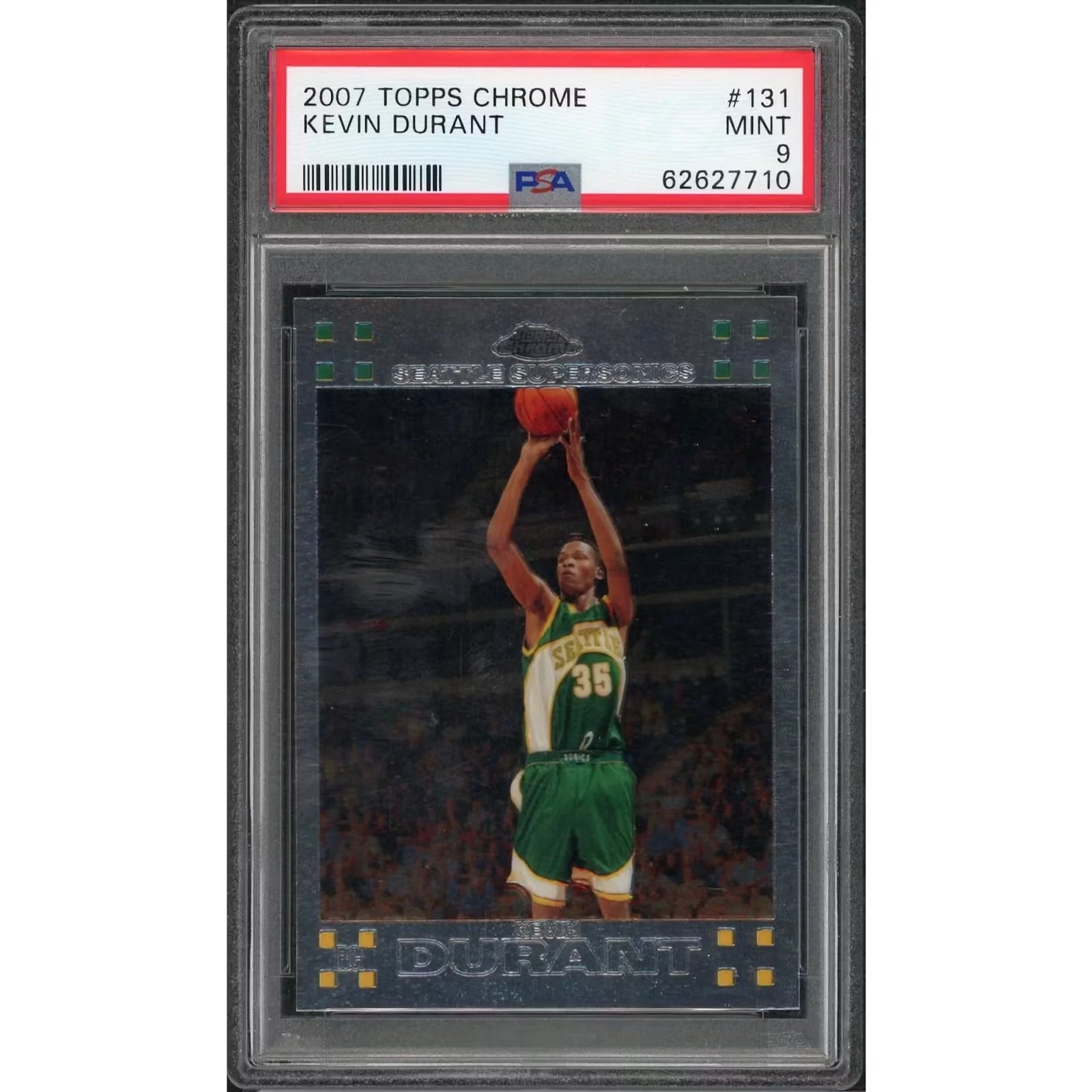 Kevin Durant 2007 Topps Chrome Rookie Card #131 | PSA 9
