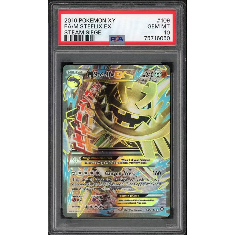 M Steelix EX Full Art #109 Card | 2016 Pokemon Steam Siege PSA 10