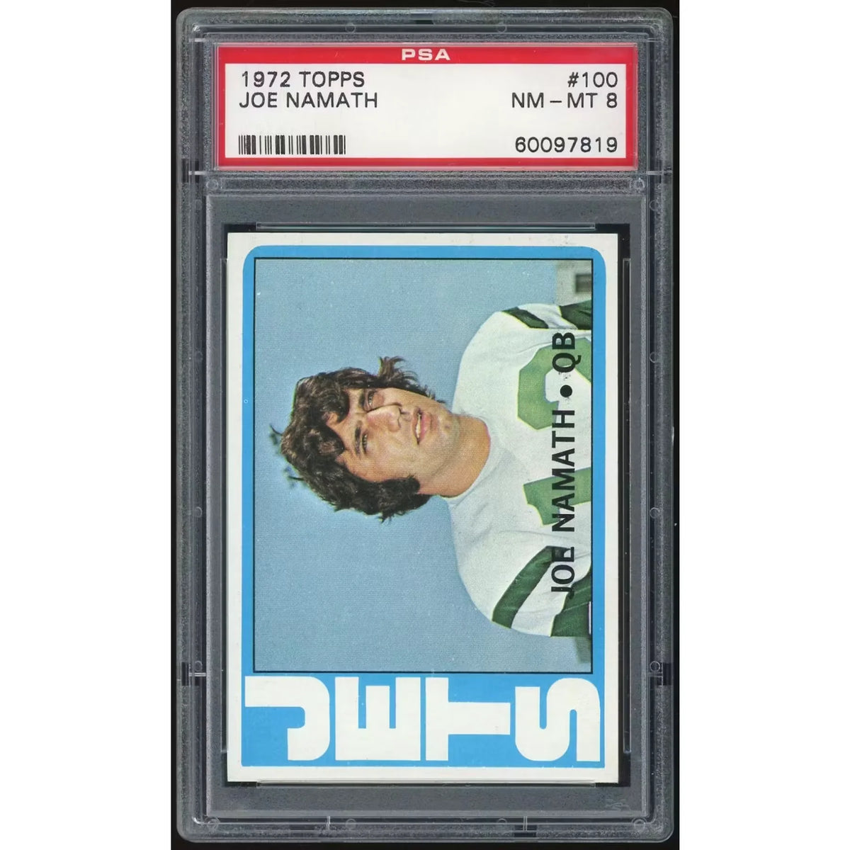 1972 Topps #100 Joe Namath Card | PSA 8 - D3 | P5177807