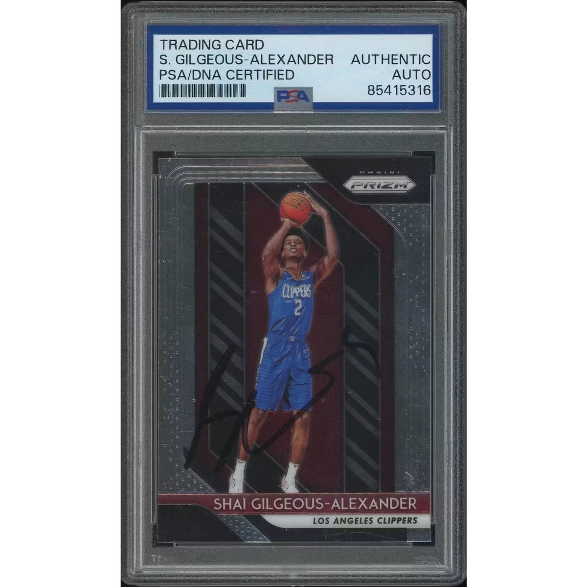 Shai Gilgeous-Alexander Signed 2018-19 Panini Prizm #184 | PSA/DNA Authentic | P5178763
