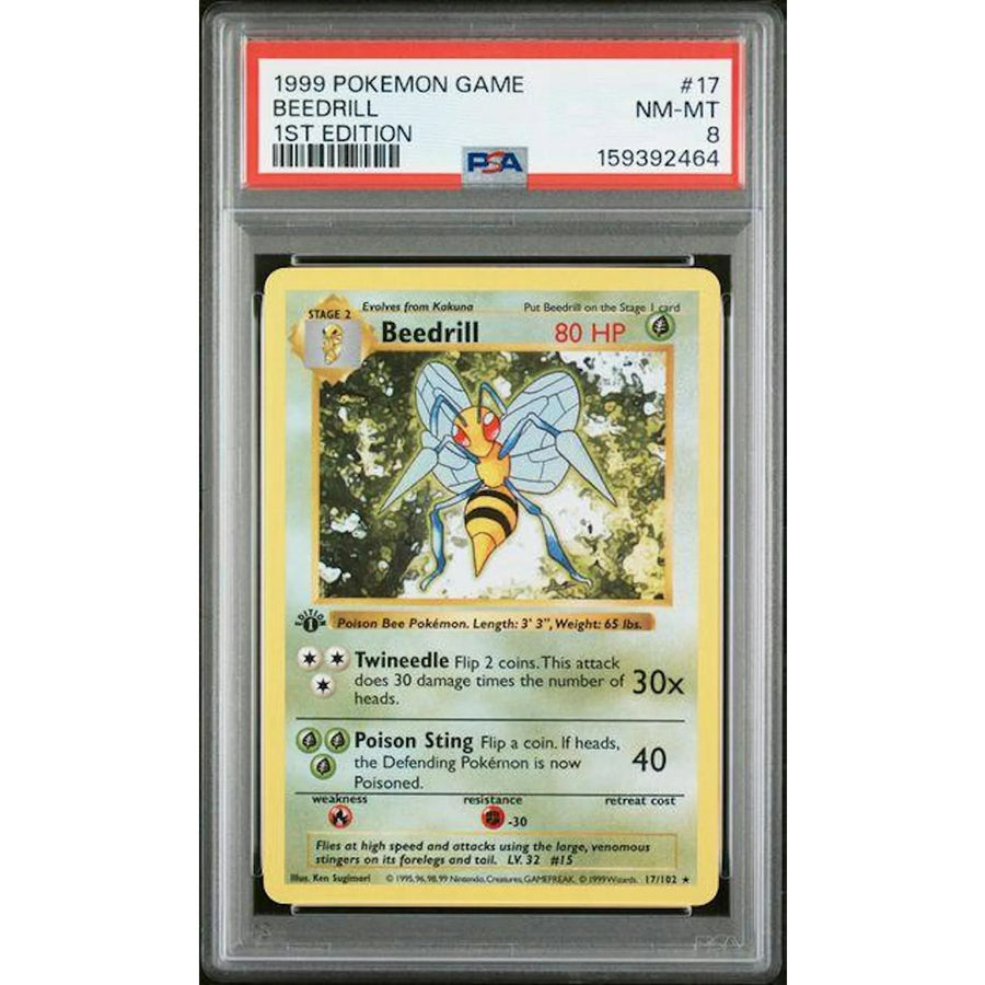 1999 Pokemon Base Set Shadowless 1st Edition Beedrill #17 | PSA 8 | P5179508