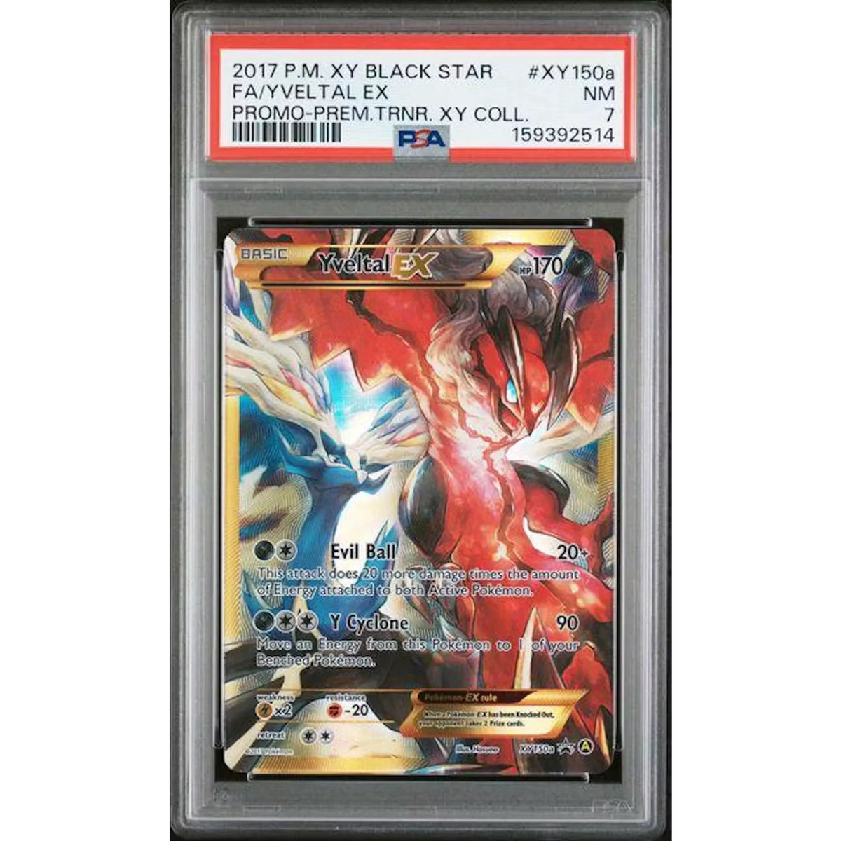 2017 Pokemon XY Yveltal EX Full Art Promo #XY150a | PSA 7 | P5179688