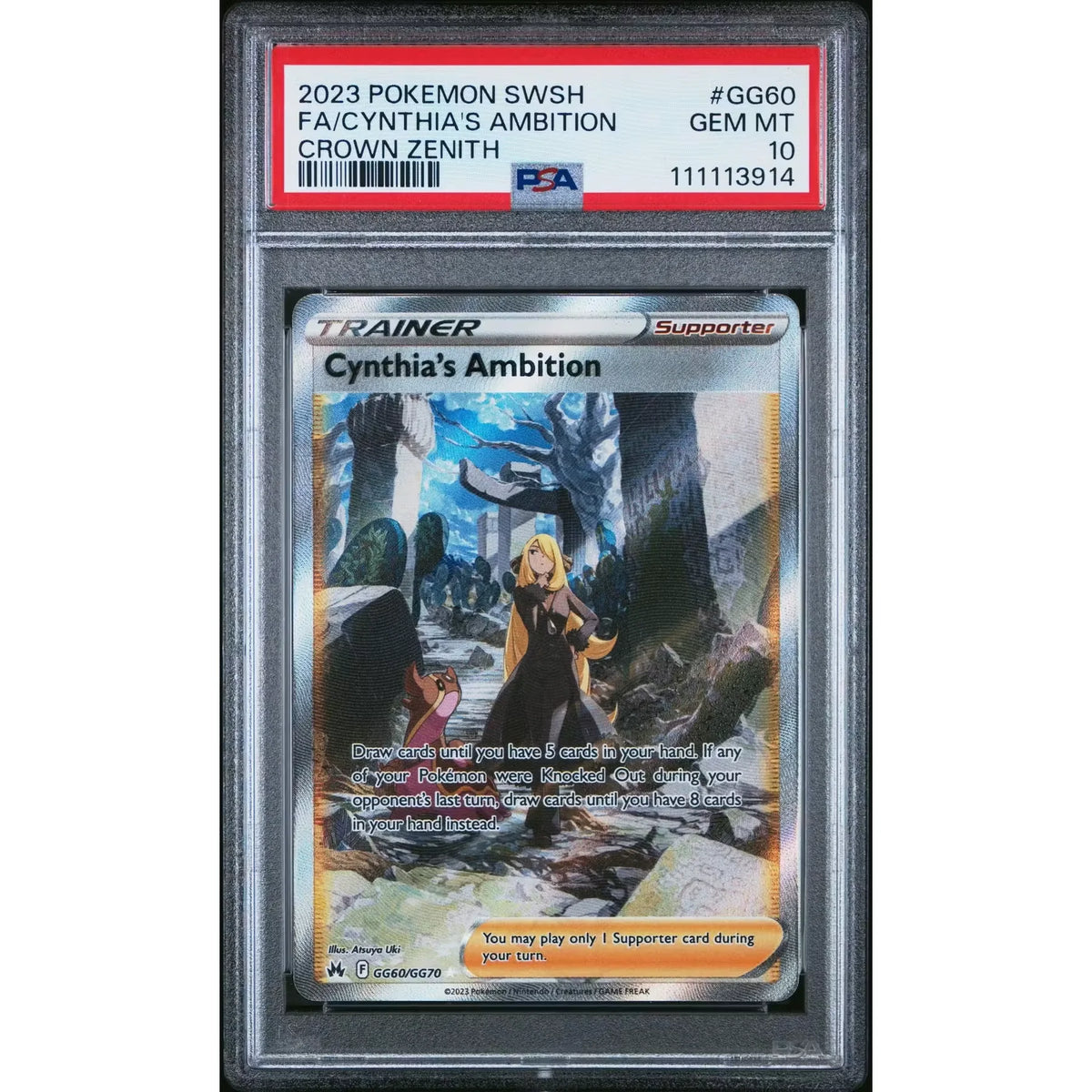 Cynthia's Ambition Galarian Gallery PSA 10 | Pokemon Crown Zenith GG60 | P5179724