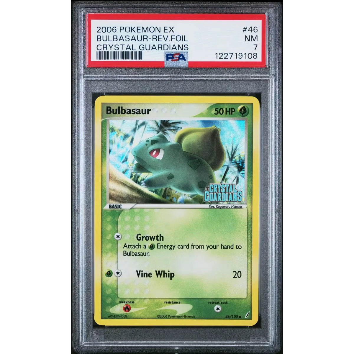 Pokemon EX Crystal Guardians Bulbasaur 46/100 Reverse Holo | PSA 7 | P5179730