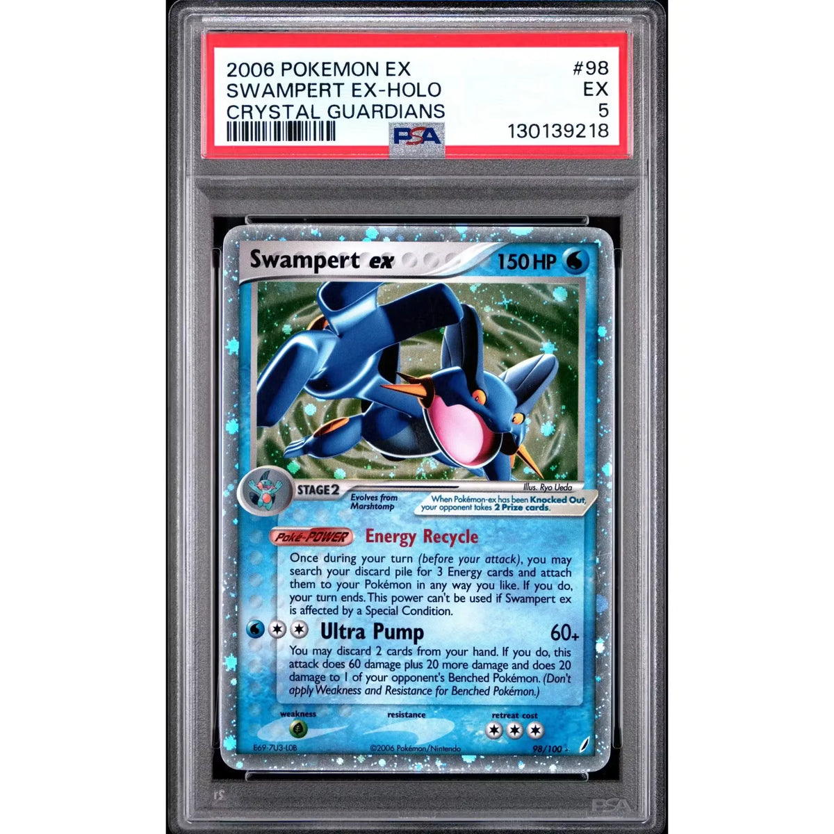 Swampert ex Holo 98/100 | Pokemon EX Crystal Guardians PSA 5 | P5179736