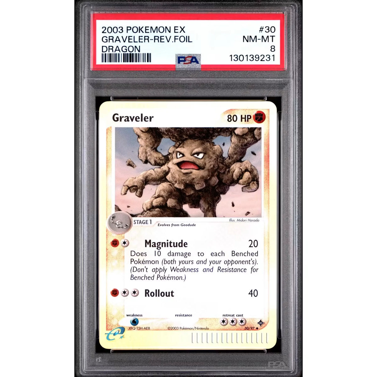 Pokemon EX Dragon Graveler 30/97 Reverse Holo | PSA 8 | P5179766