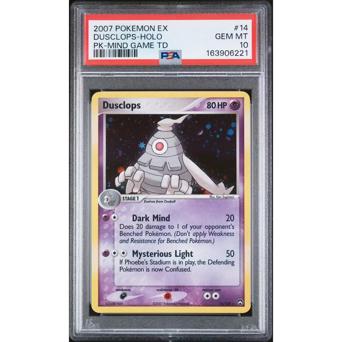 2007 Pokemon EX Power Keepers Dusclops Holo | PSA 10 Gem Mint #14 | P5179772