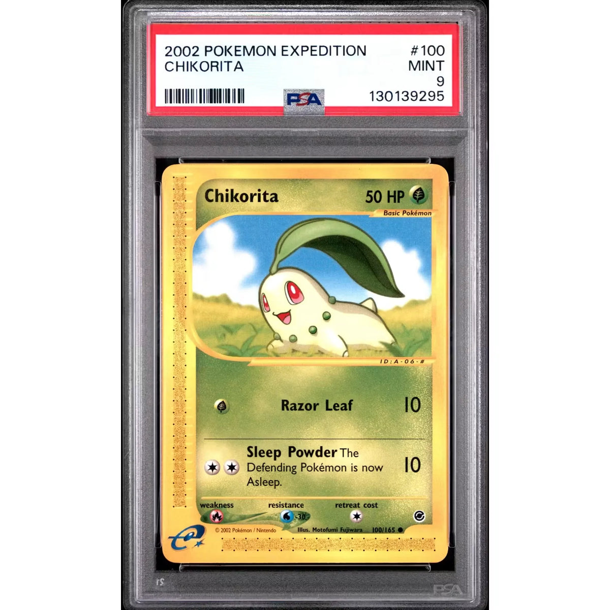 Pokemon Expedition Chikorita 100/165 | PSA 9 Graded | P5179797