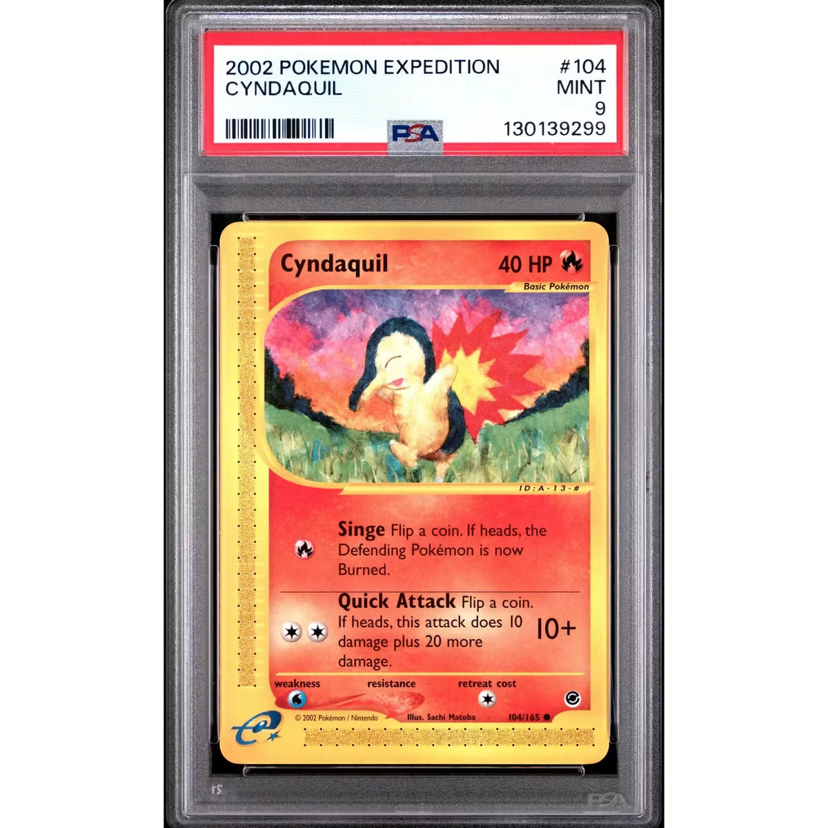 Pokemon Expedition Cyndaquil 104/165 | PSA 9 Graded | P5179805