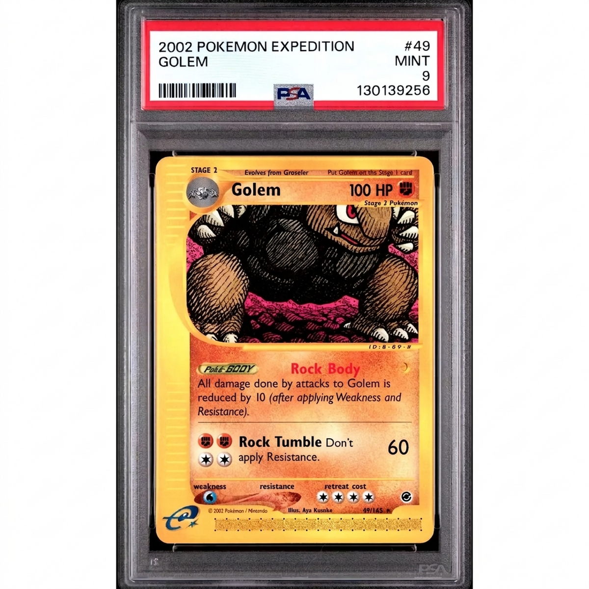 Pokemon Expedition Golem 49/165 | PSA 9 Mint | P5179825