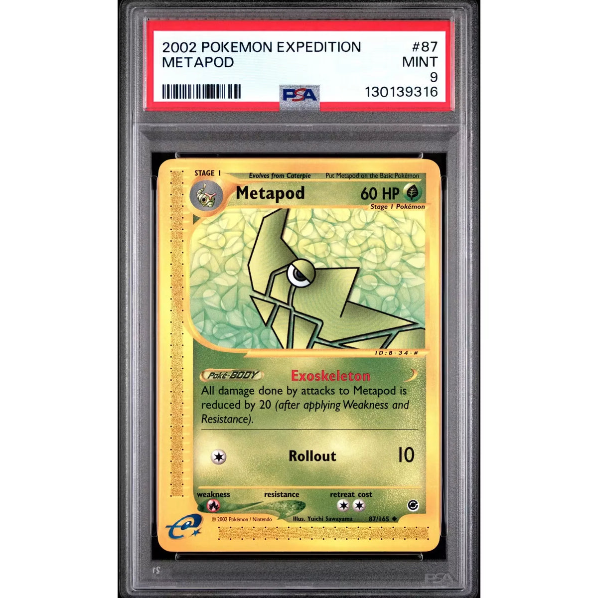 Pokemon Expedition Metapod 87/165 | PSA 9 Graded | P5179849
