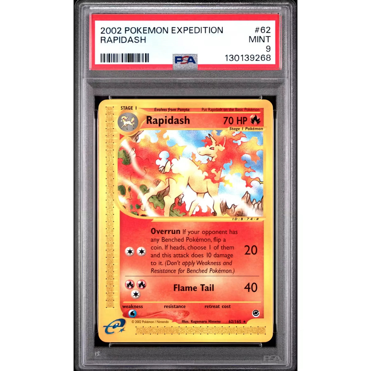 Pokemon Expedition Rapidash 62/165 | PSA 9 Graded | P5179865