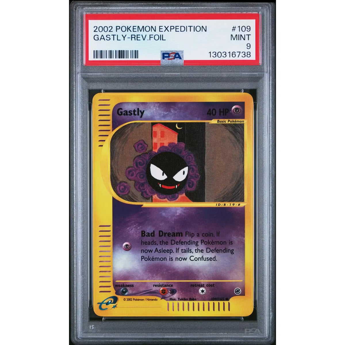Pokemon Expedition Reverse Holo Gastly 109/165 | PSA 9 | P5179894