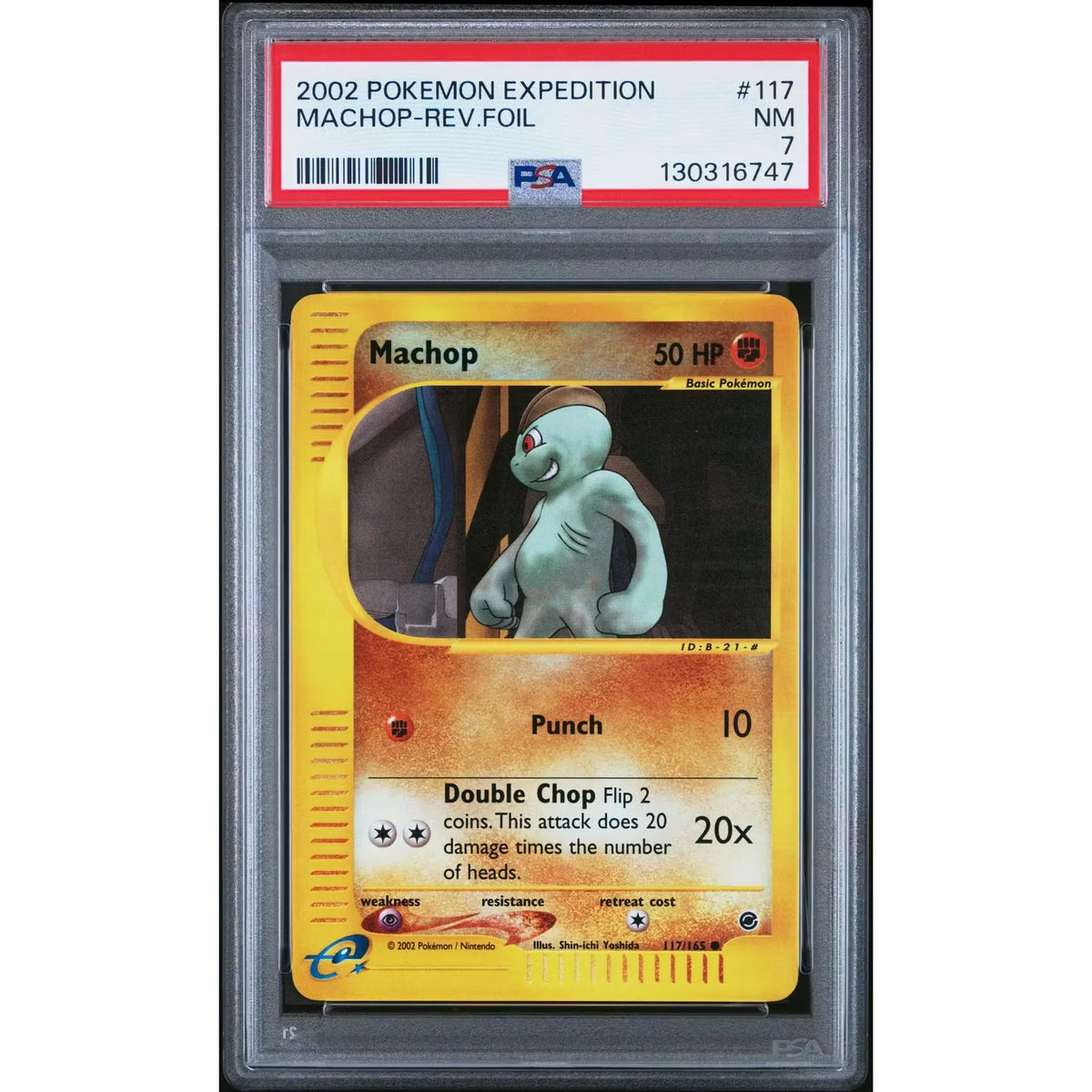 Pokemon Expedition Machop Reverse Holo 117/165 | PSA 7 | P5179904