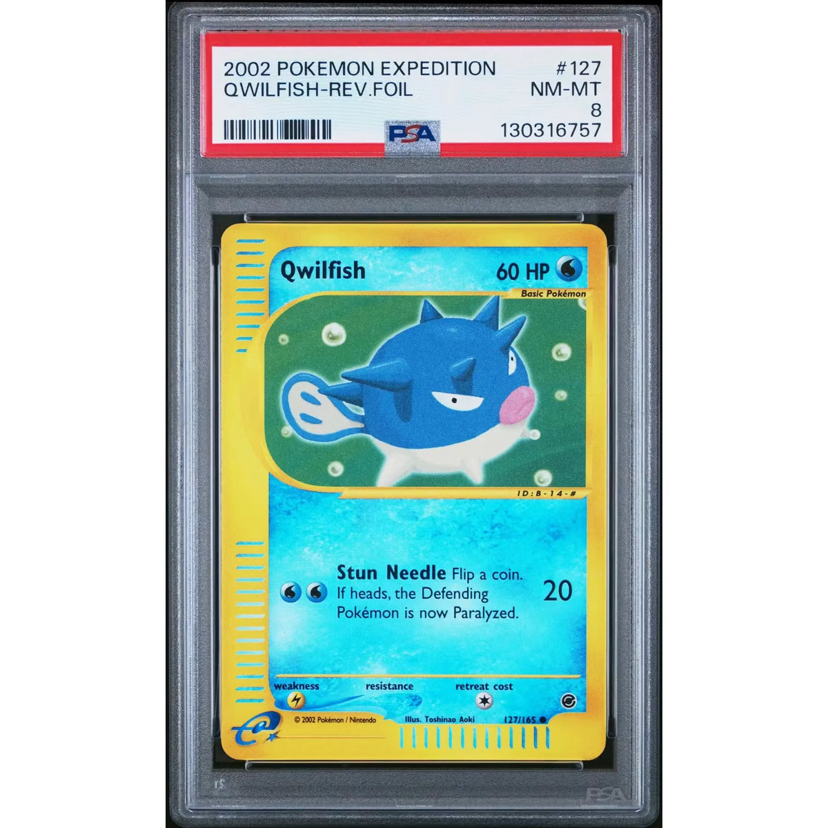 Pokemon Expedition Qwilfish 127/165 Reverse Holo | PSA 8 | P5179920