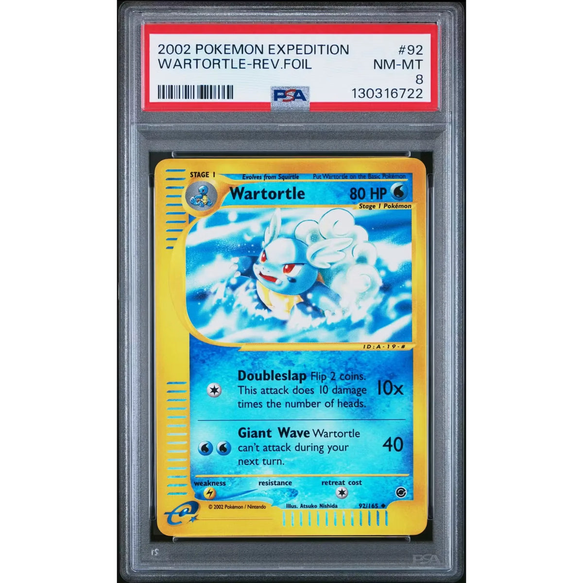 Wartortle Reverse Holo Pokemon Expedition Card 92/165 | PSA 8 | P5179932