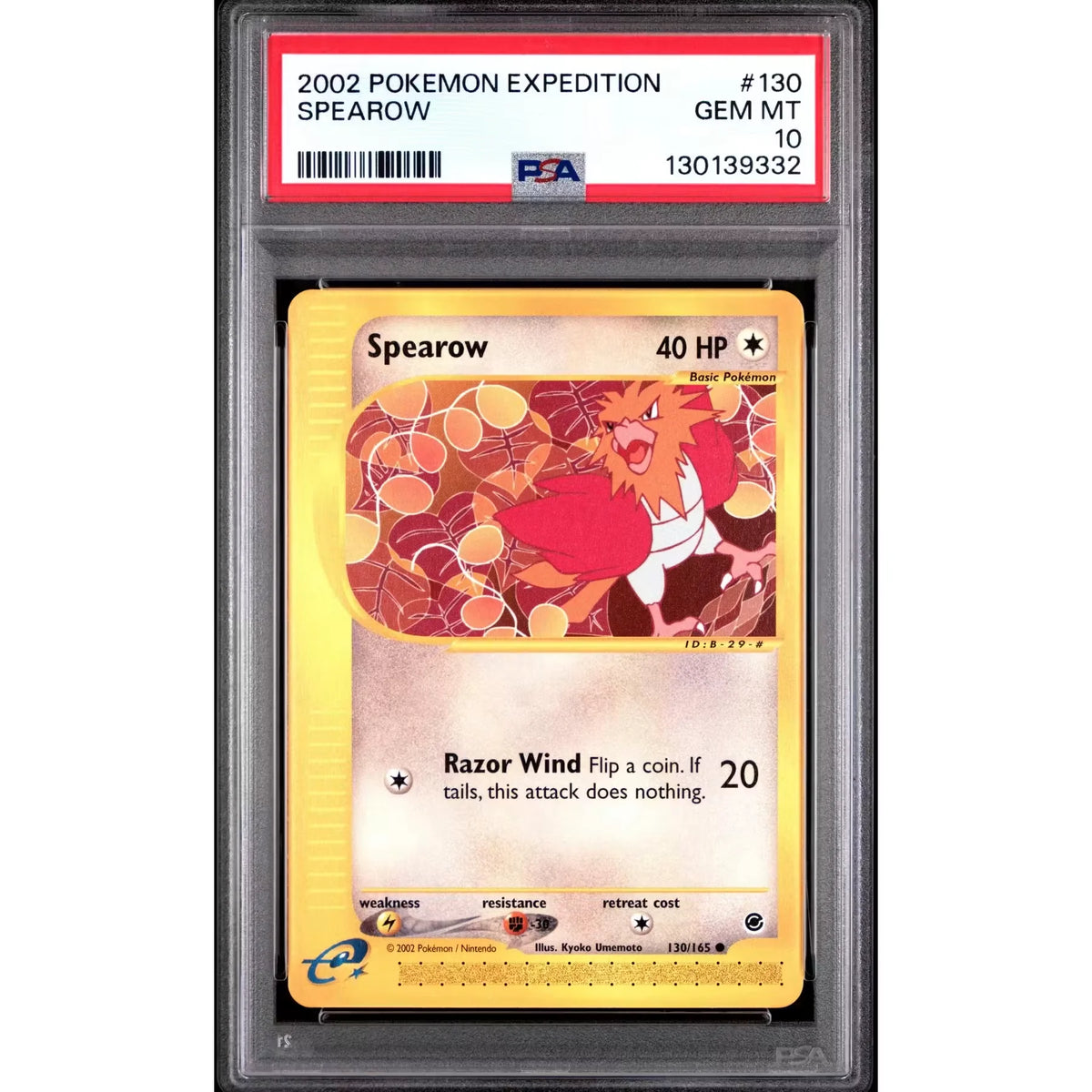 Pokemon Expedition Spearow 130/165 | PSA 10 Gem Mint | P5179934