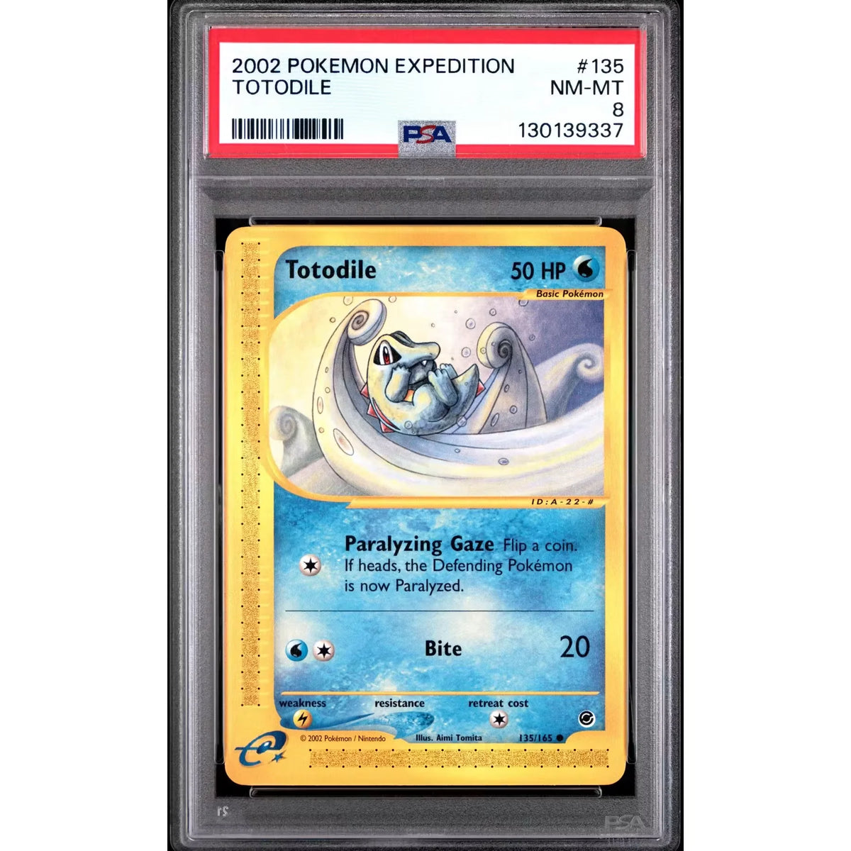 Pokemon Expedition Totodile 135/165 | PSA 8 | P5179939