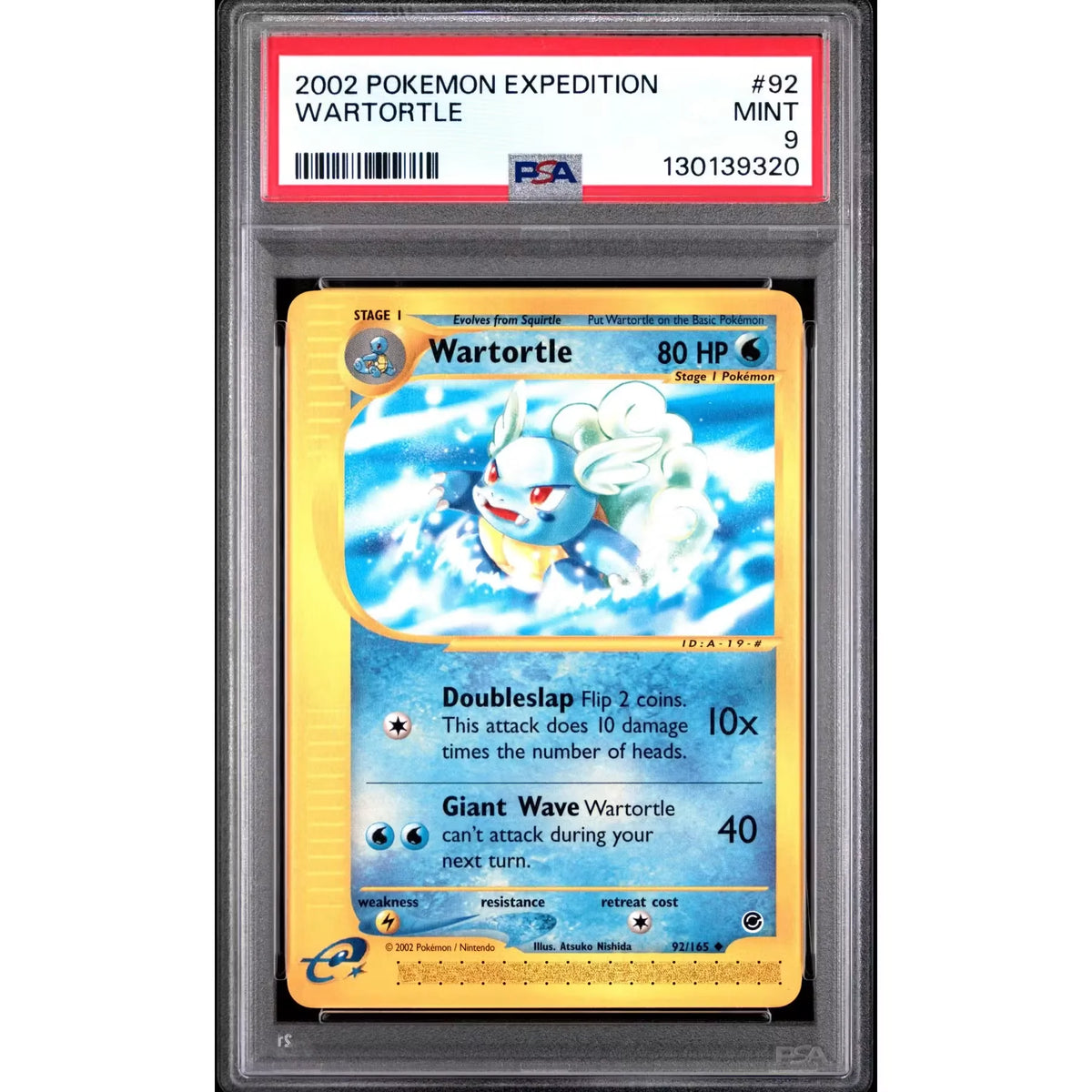 Pokemon Expedition Wartortle 92/165 | PSA 9 Graded | P5179947