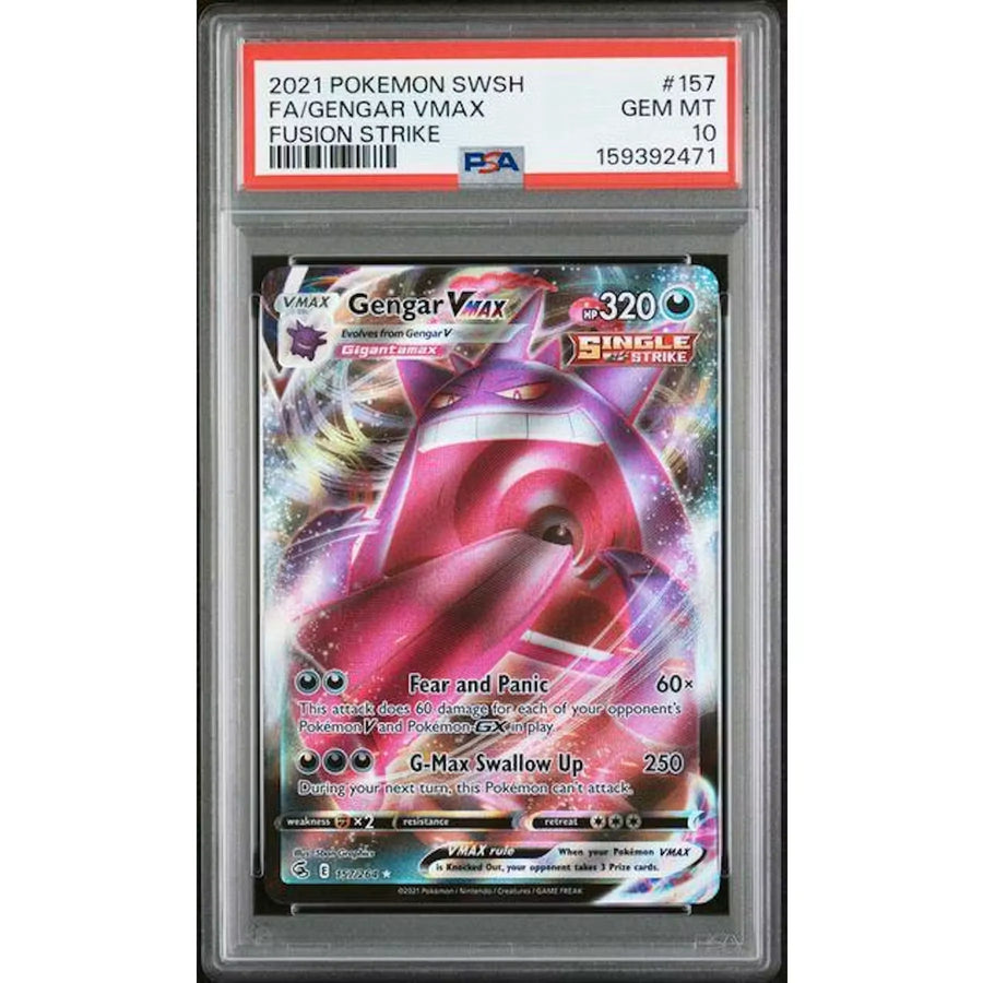 2021 Pokemon Fusion Strike Gengar VMax Full Art #157 PSA 10 - D2 | P5179958