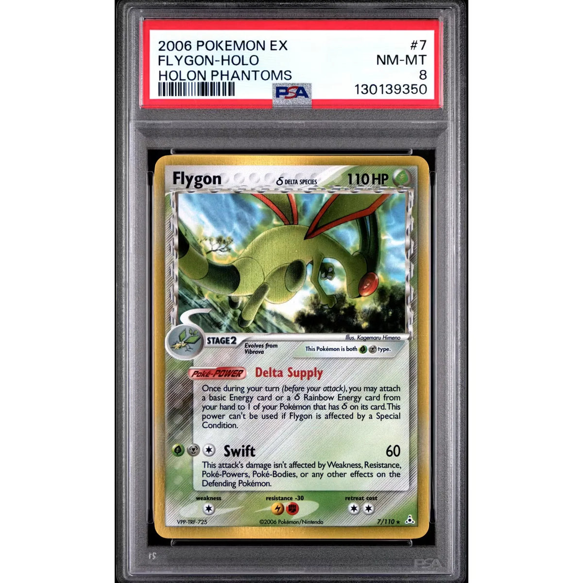 Pokemon EX Holon Phantoms Flygon Delta Species 7/110 | PSA 8 | P5180043