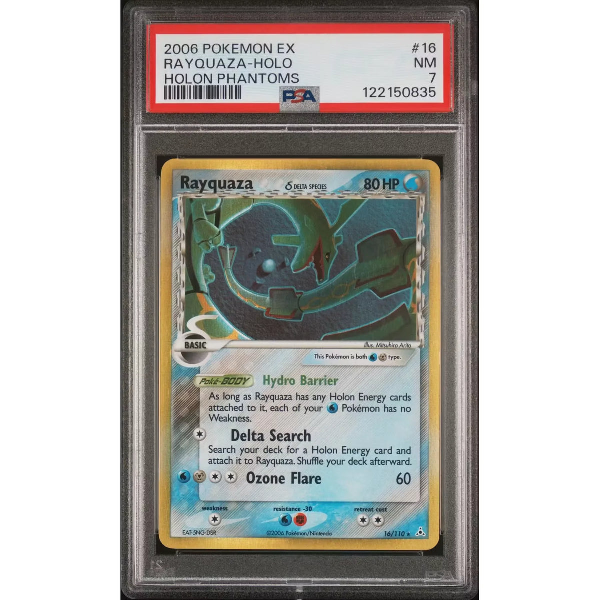 Rayquaza Delta Species Holo Pokemon Card | Holon Phantoms 16/110 PSA 7 | P5180045