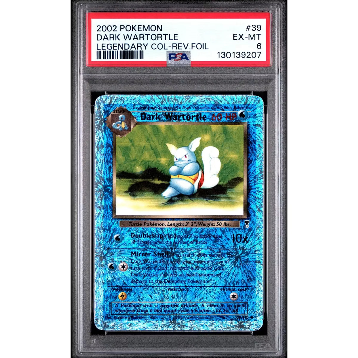 Dark Wartortle Reverse Holo Foil Card 39/110 | PSA 6 Legendary Collection | P5180085