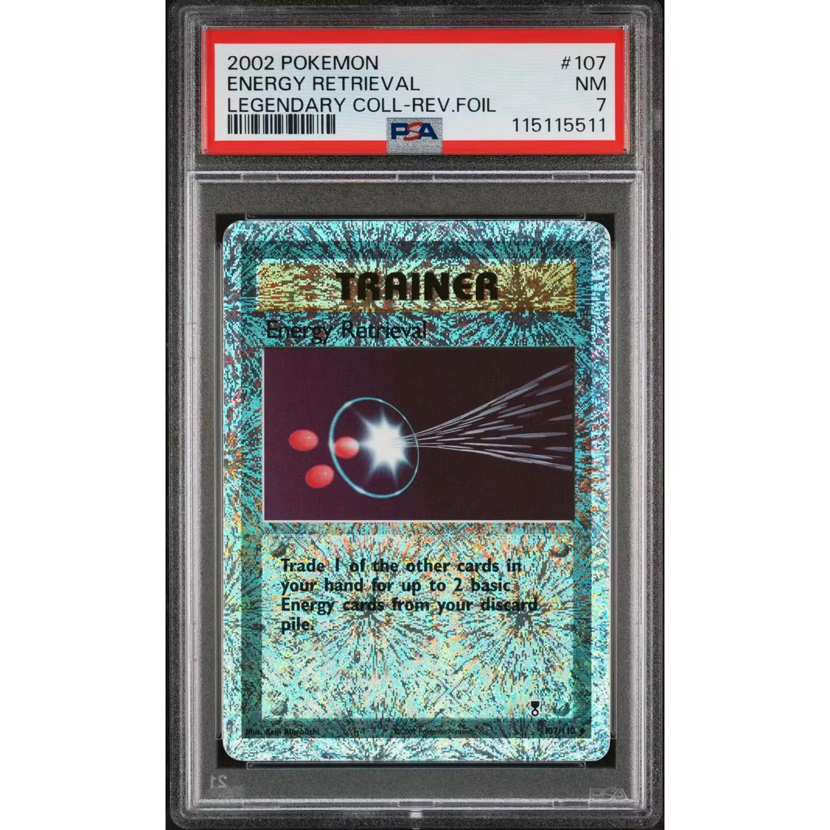 Pokemon Legendary Collection Reverse Holo Energy Retrieval 107/110 | PSA 7 | P5180086