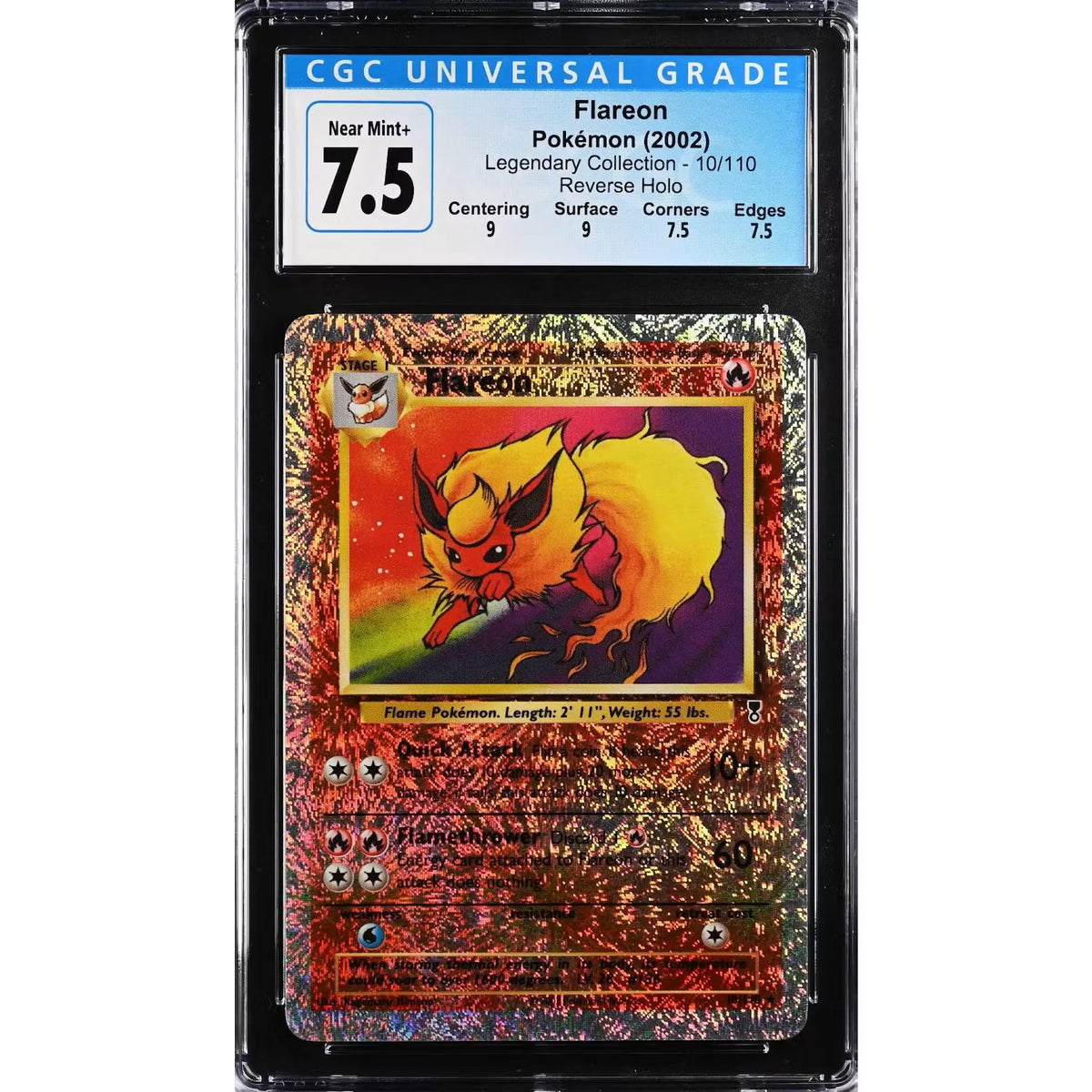 Flareon Reverse Holo Foil Pokemon Card | Legendary Collection 10/110 CGC 7.5 | P5180088