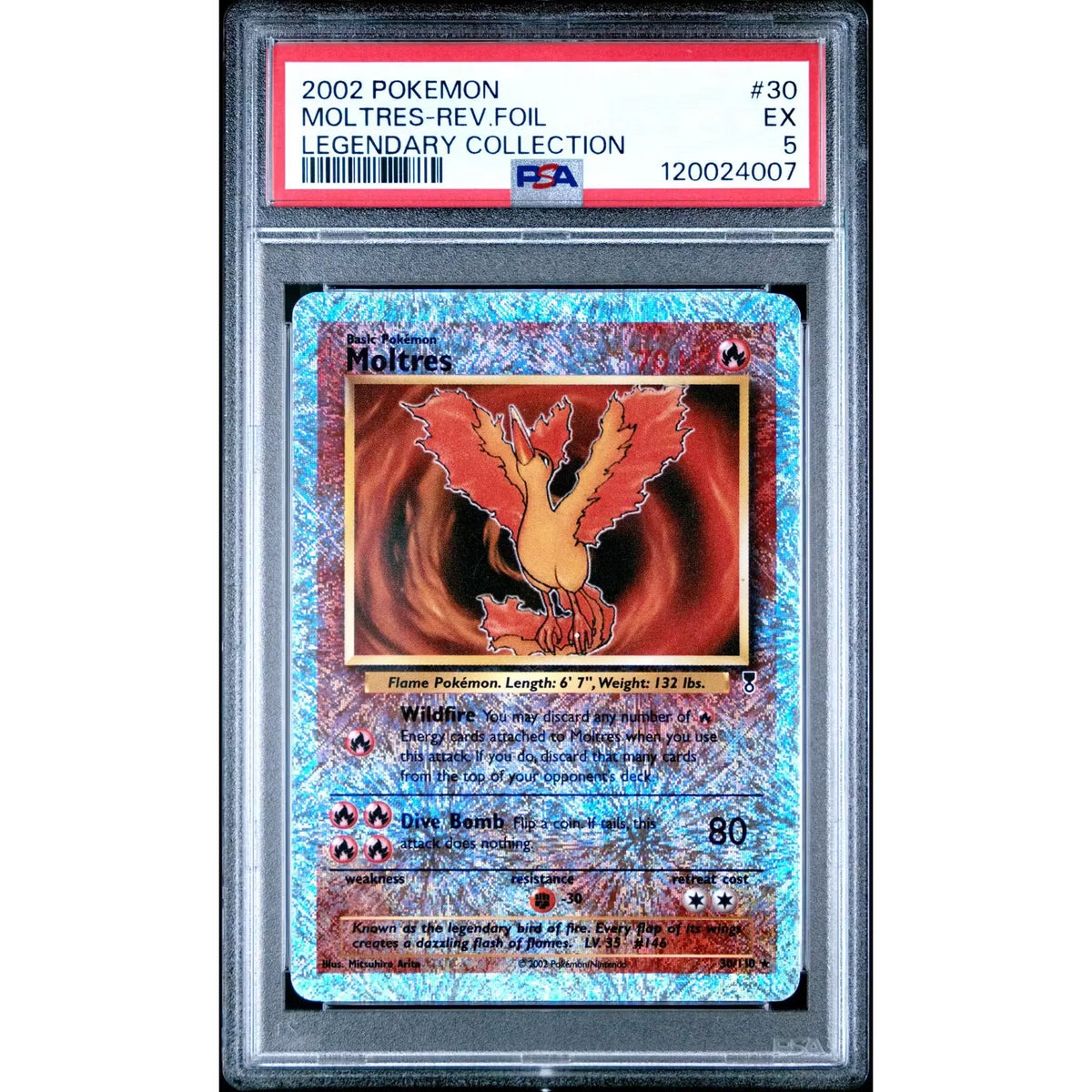 Moltres Reverse Holo Card PSA 5 | Legendary Collection 30/110 | P5180092