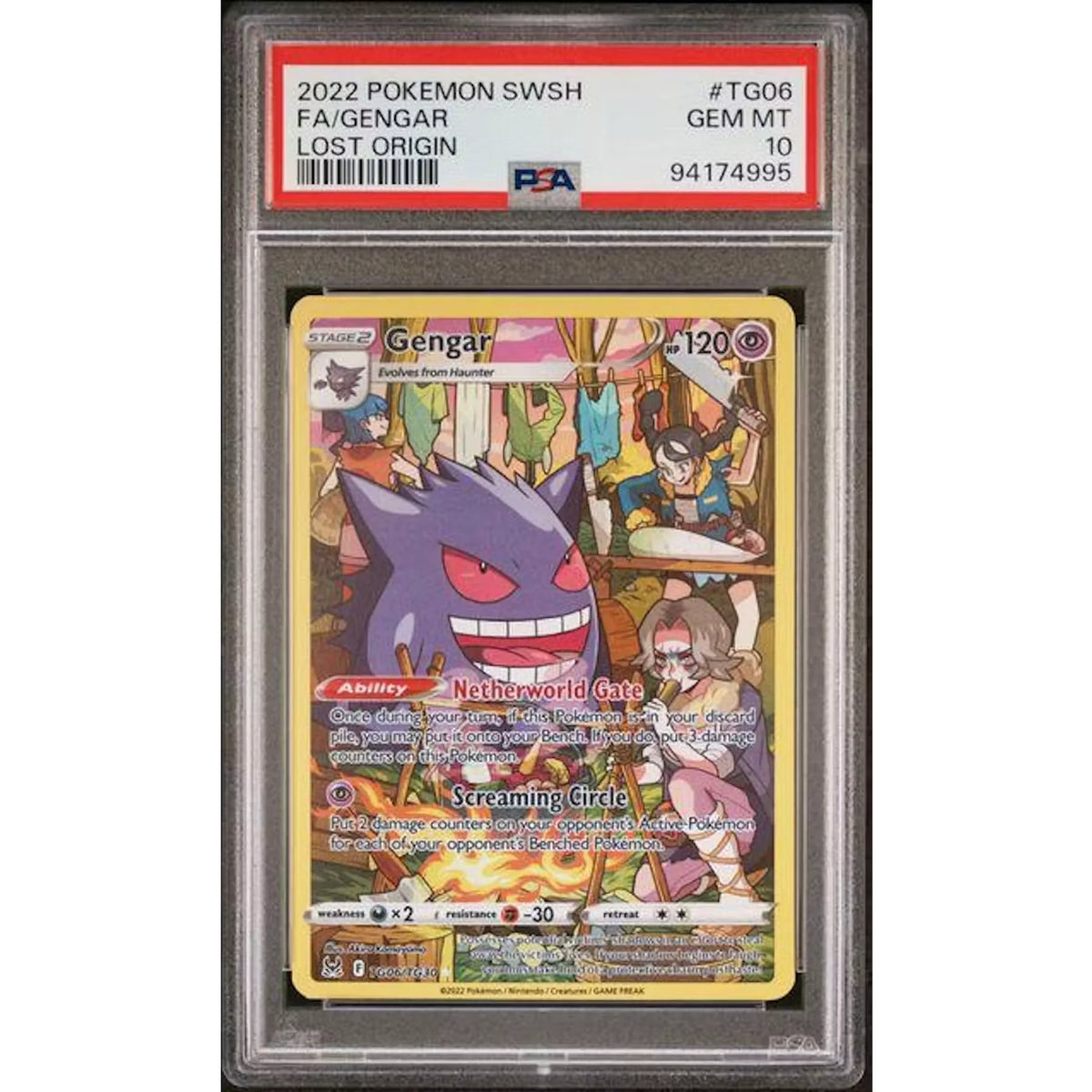 2025 Pokemon Lost Origin Gengar Trainer Gallery Full Art #TG06 | PSA 10 | P5180101