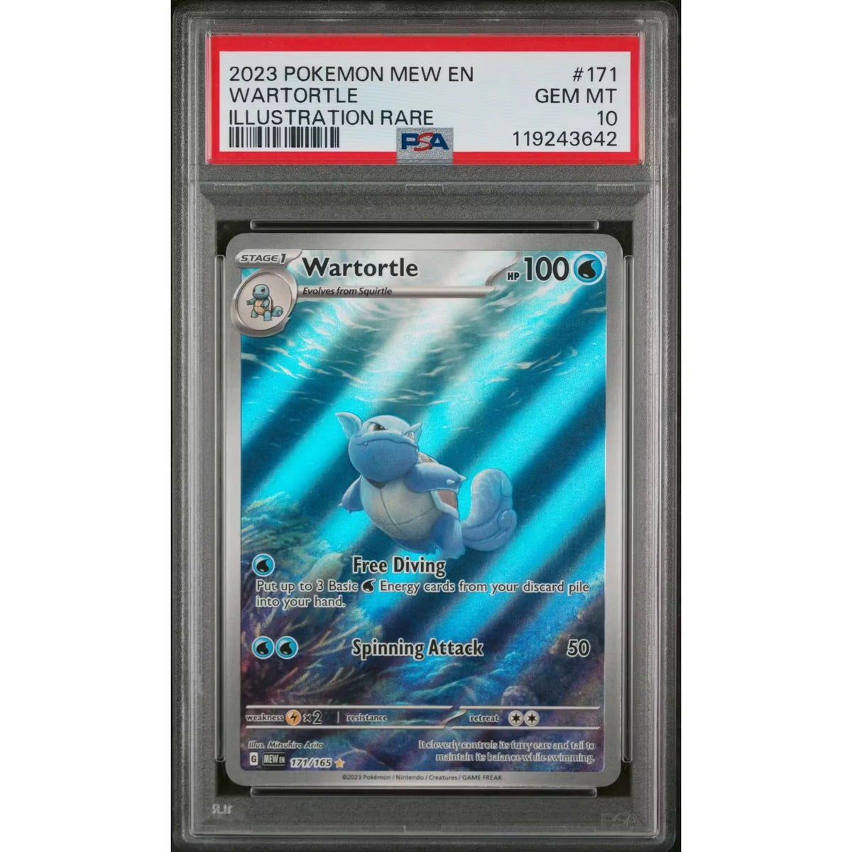 Wartortle 171/165 Pokemon Mew 151 | PSA 10 Gem Mint | P5180119