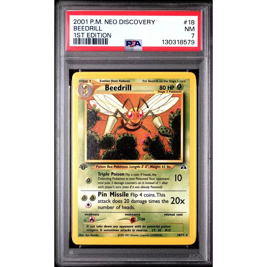 Pokemon Neo Discovery Beedrill 1st Edition 18/75 | PSA 7 | P5180139