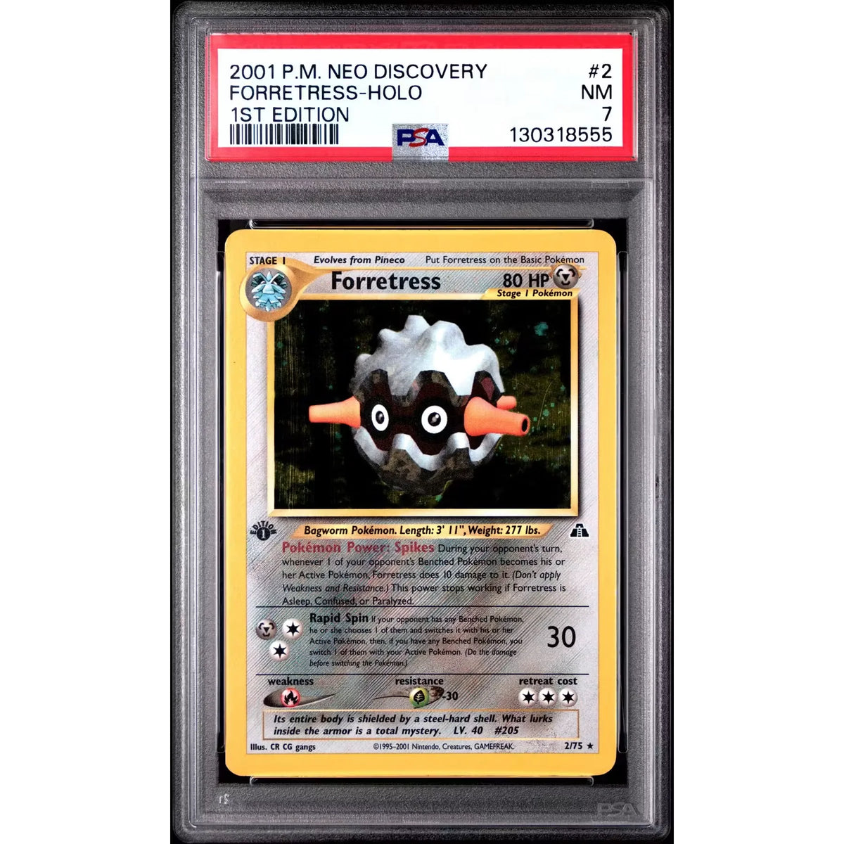 Pokemon Neo Discovery 1st Edition Forretress 2/75 | PSA 7 | P5180144