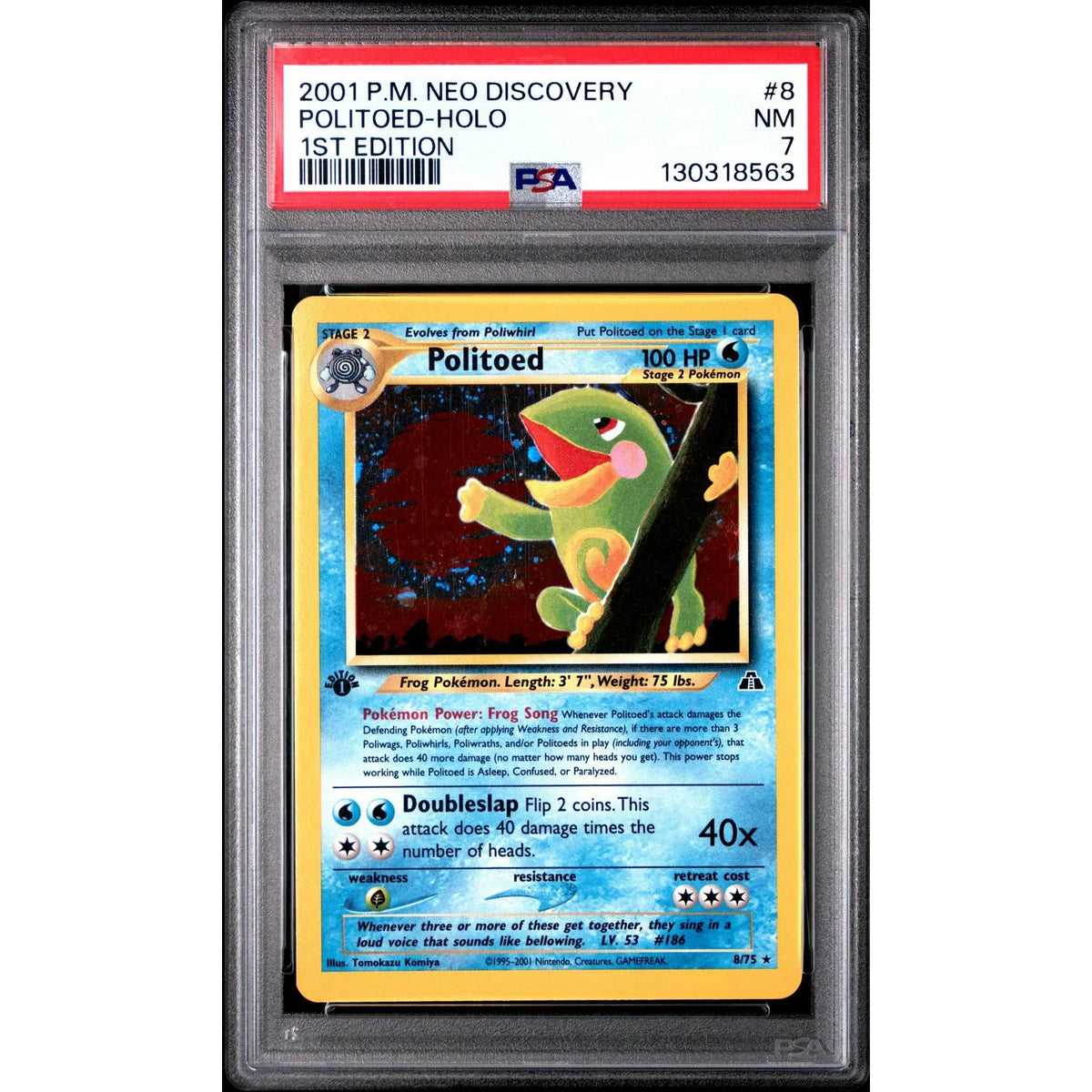 Pokemon Neo Discovery Politoed 1st Edition 8/75 | PSA 7 | P5180156