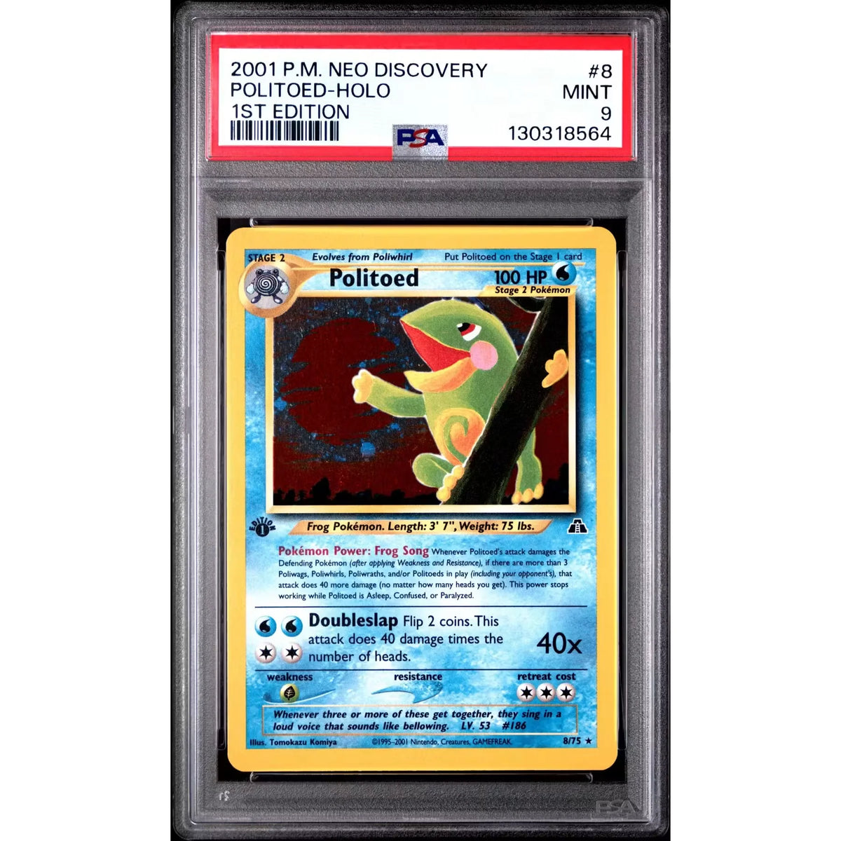 Pokemon Neo Discovery 1st Edition Politoed 8/75 | PSA 9 | P5180158