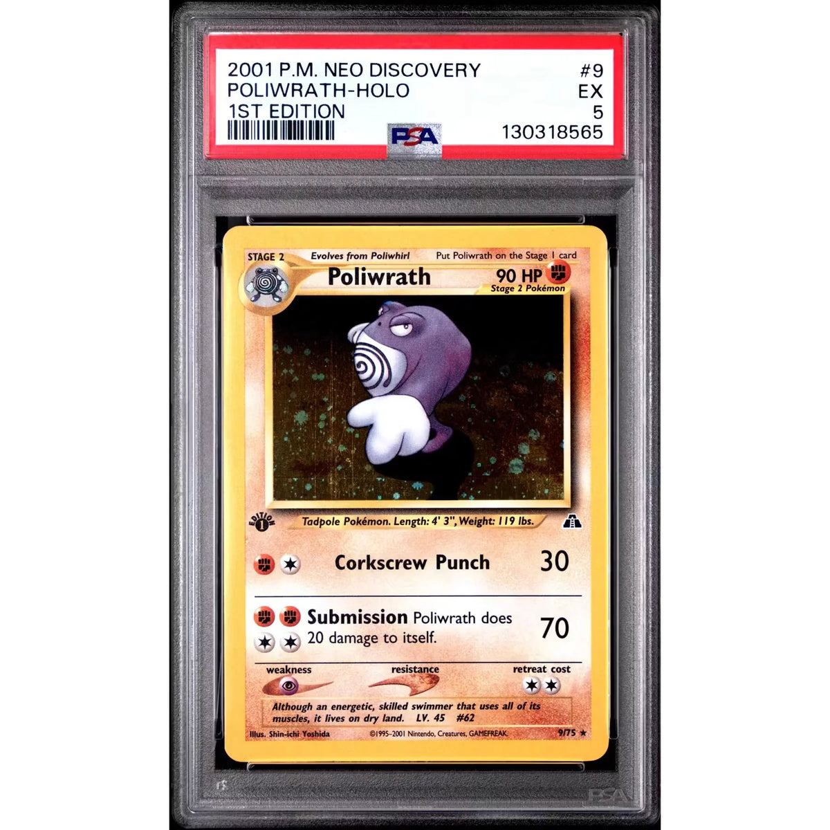 Pokemon Neo Discovery Poliwrath 1st Edition 9/75 | PSA 5 | P5180160