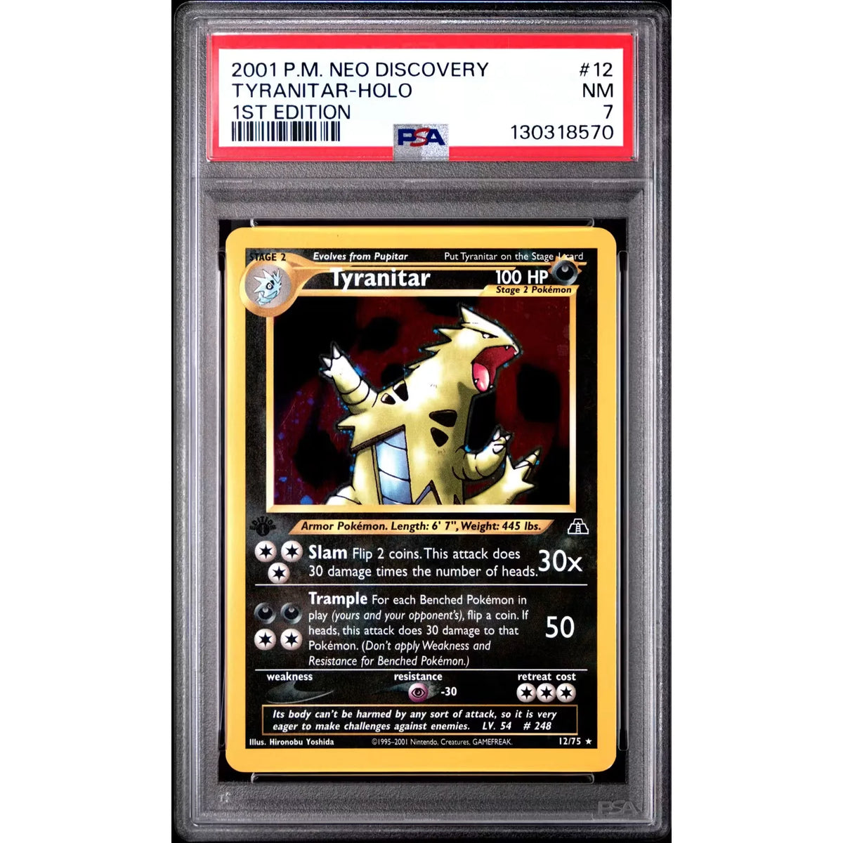 Pokemon Neo Discovery 1st Edition Tyranitar 12/75 | PSA 7 | P5180165