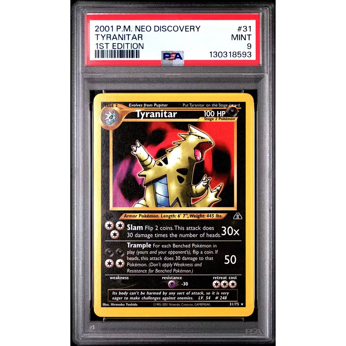 Pokemon Neo Discovery Tyranitar 1st Edition 31/75 | PSA 9 | P5180167