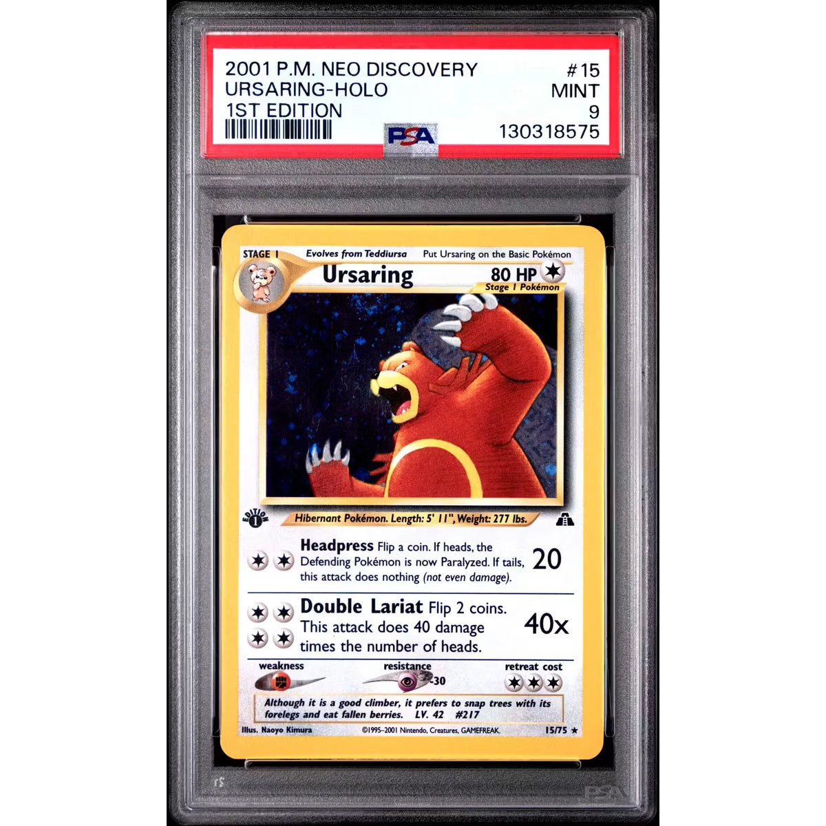Pokemon Neo Discovery Ursaring 1st Edition Holo | PSA 9 | P5180172