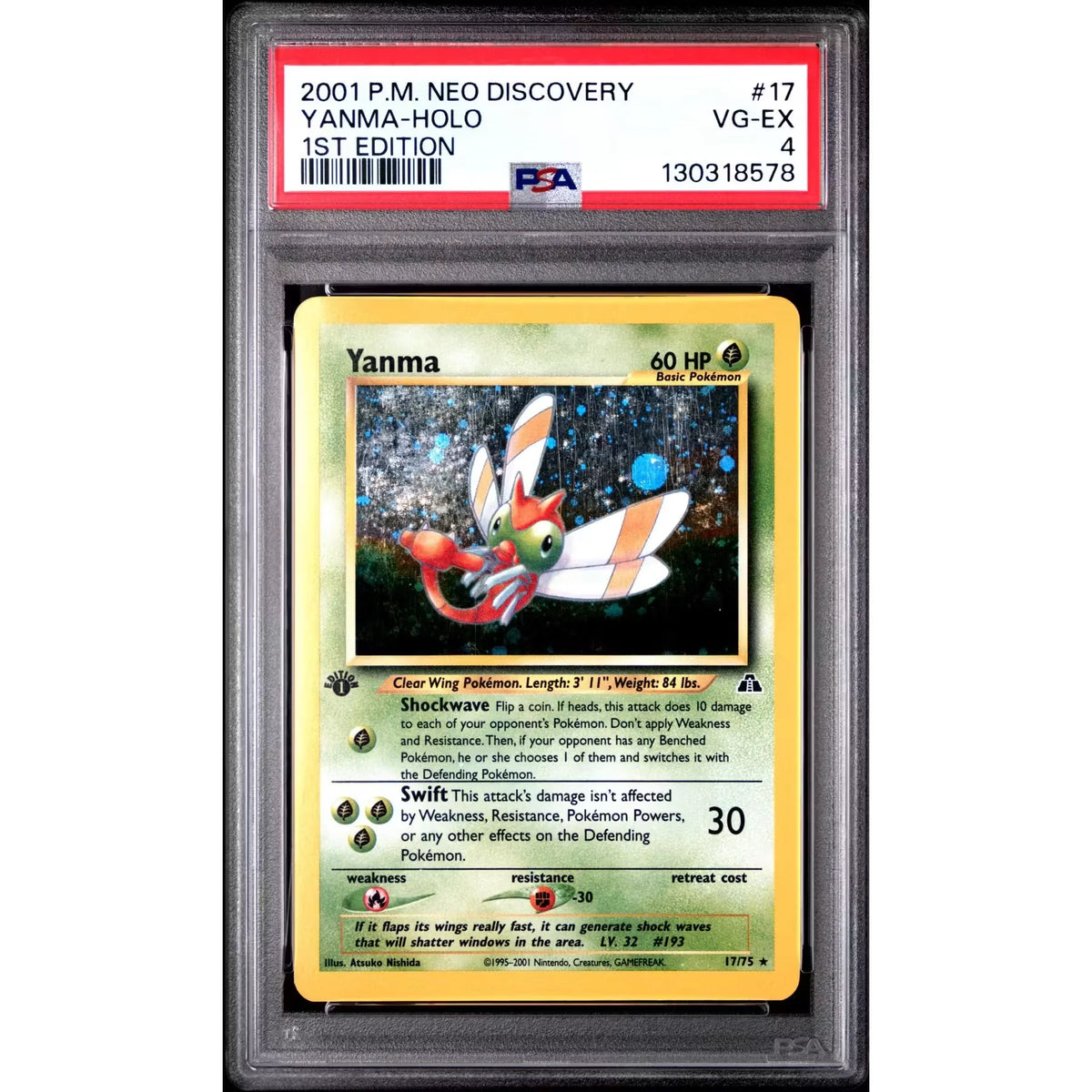 Pokemon Neo Discovery 1st Edition Yanma 17/75 | PSA 4 | P5180175
