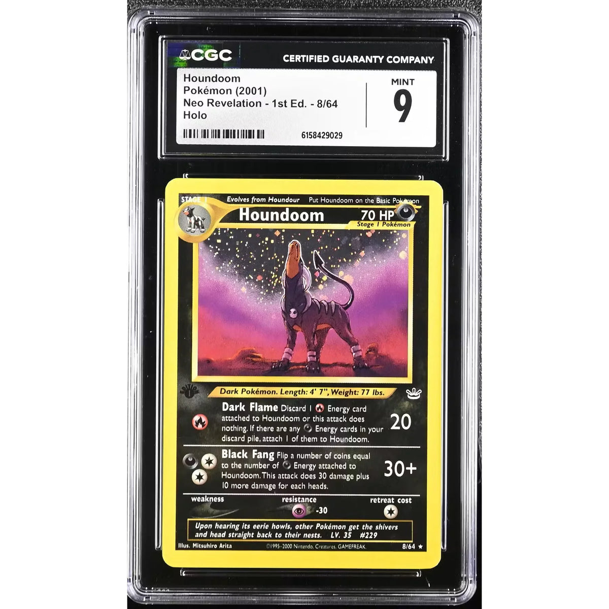 Pokemon Neo Revelation 1st Edition Houndoom 8/64 | CGC 9 | P5180213