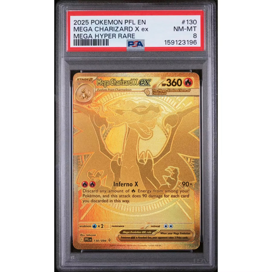 Pokemon Phantasmal Flames Mega Charizard X ex 130/094 | PSA 8 | P5180246