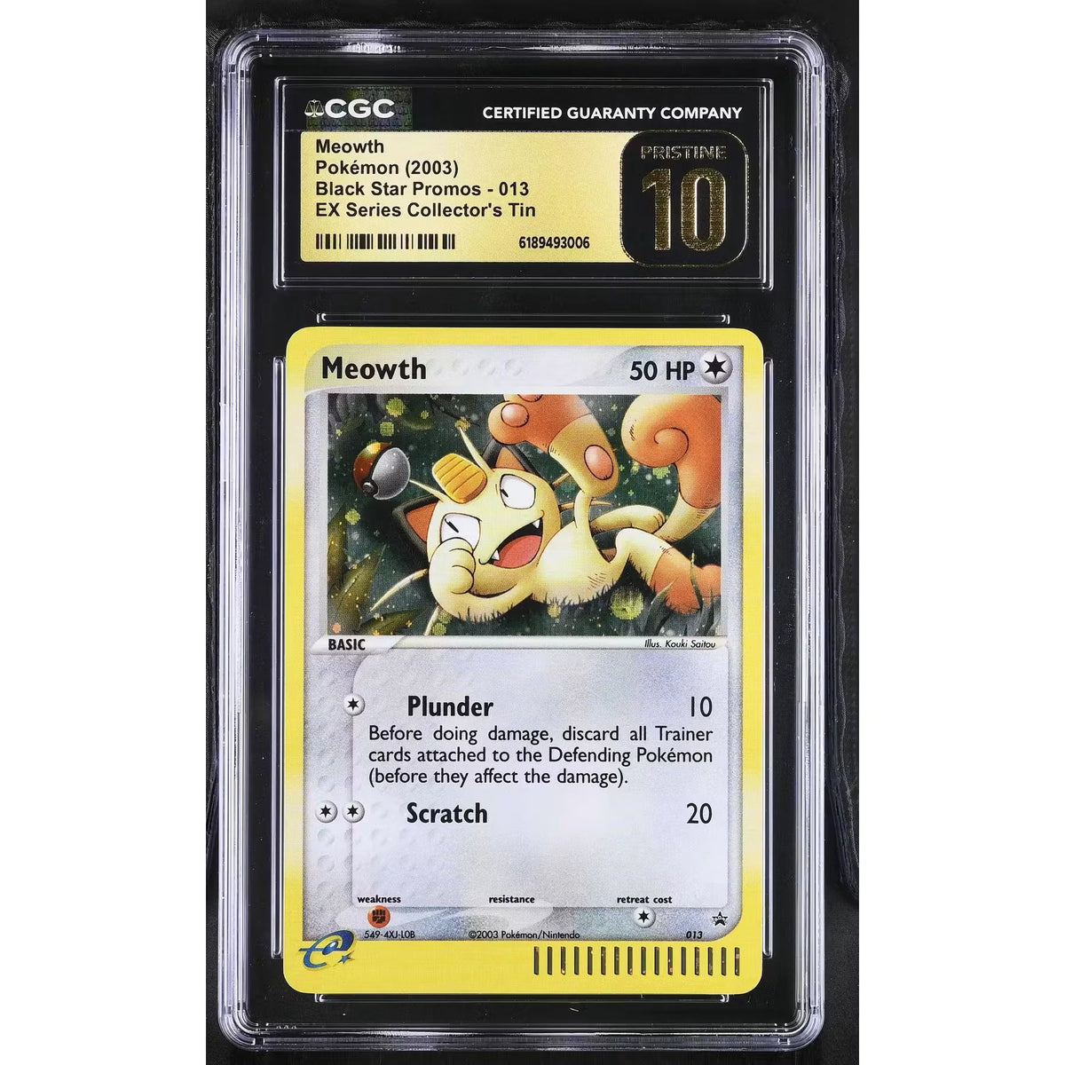 Pokemon EX Collector's Tin Promo Meowth 013 | CGC 10 Gold Label | P5180295