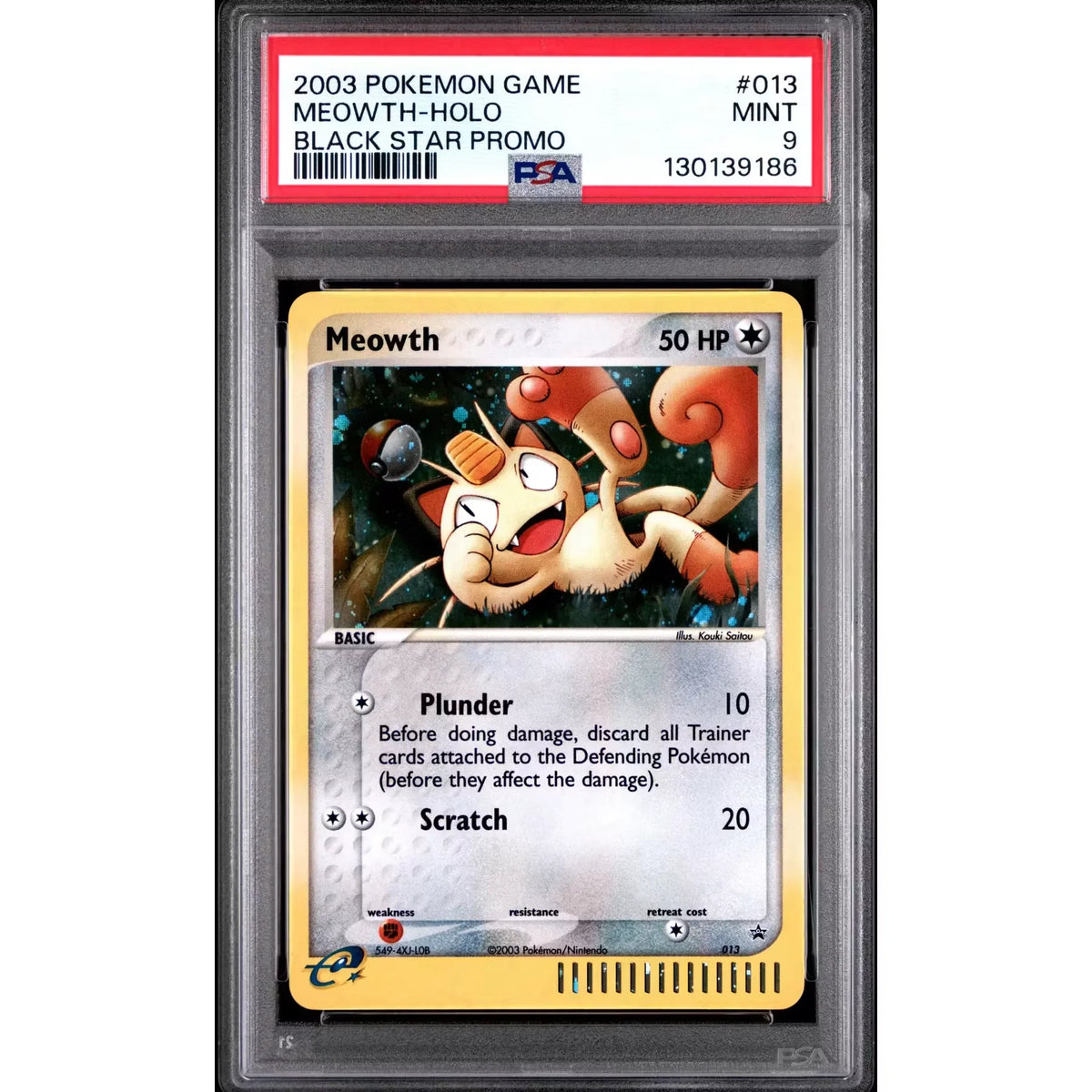 Pokemon EX Collector's Tin Promo Meowth 013 | PSA 9 | P5180296