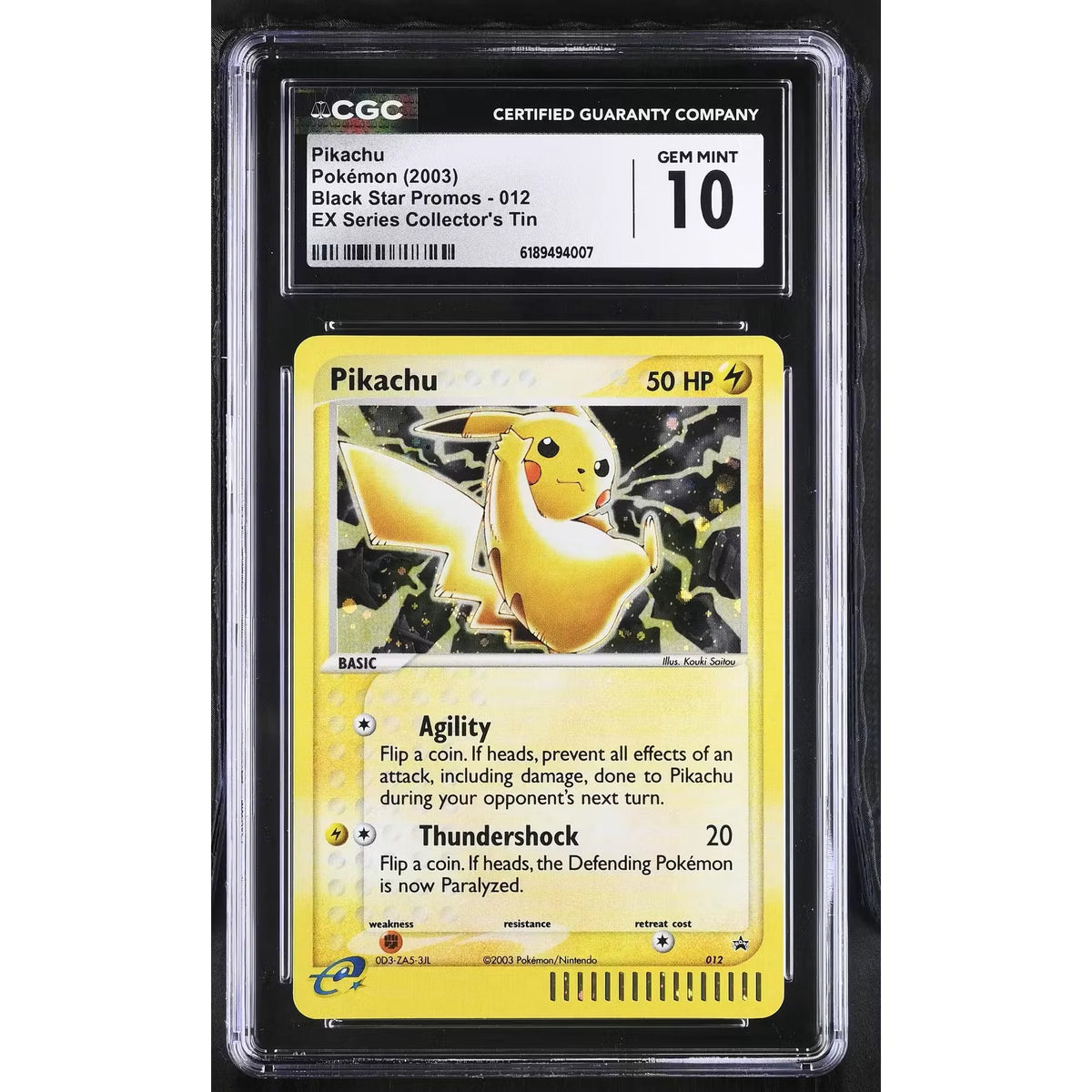 Pokemon EX Collector's Tin Promo Pikachu 012 | CGC 10 Gem Mint - D2 | P5180299
