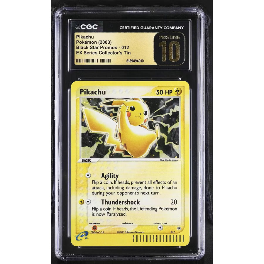Pikachu 012 Pokemon EX Collector's Tin Promo | CGC 10 Gold Black Label | P5180301