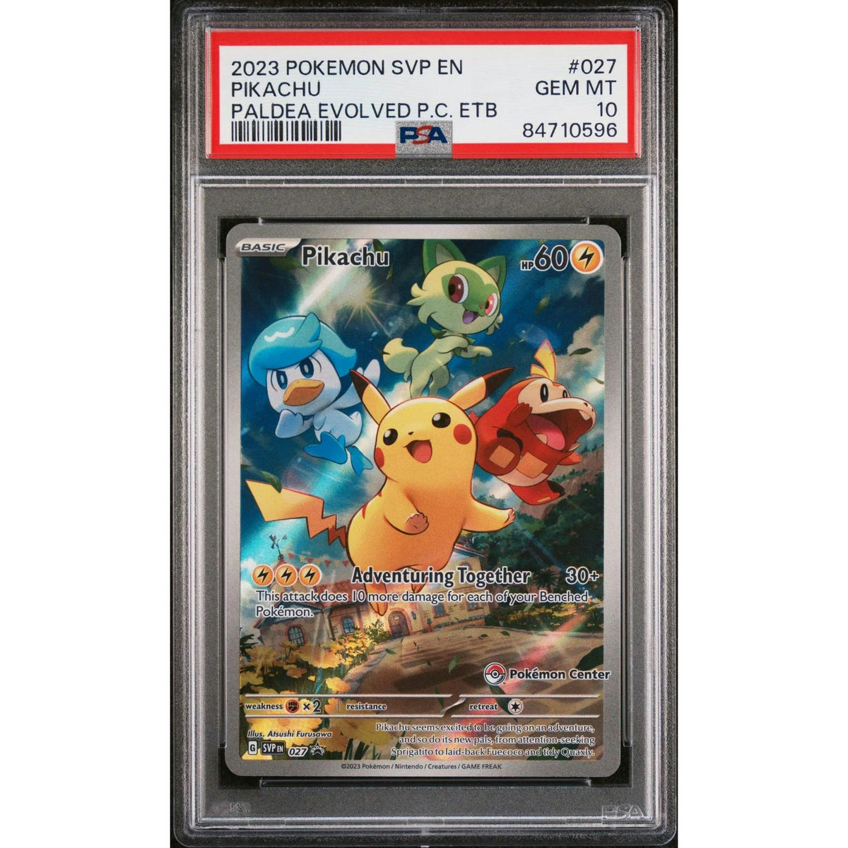Pokemon Center Paldea Evolved Pikachu SVP 027 | PSA 10 Gem Mint | P5180363